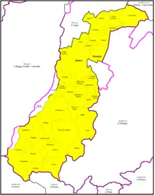 Map of diocese of Modena–Nonantola