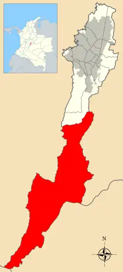 Location of the locality in the Capital District of Bogotá