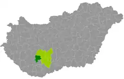 Dombóvár District within Hungary and Tolna County.