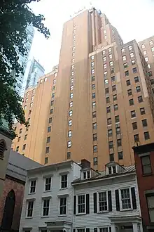 The building as seen from Duffield Street to the east. The 282-288 Duffield Street Houses are in the foreground.