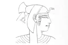 Drawing of Sitre, from her Theban tomb QV38.