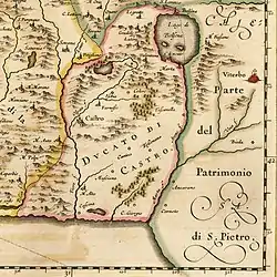 The Duchy of Castro in a map by Willem Blaeu, 1640.