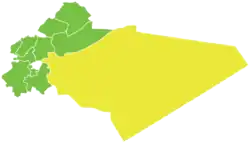 Map of Douma District within Rif Dimashq Governorate