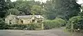 Dunlop House, Dunlop, East Ayrshire with its entrance lodge and gateposts.