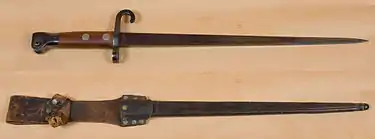 Bayonet and scabbard issued with the rifle