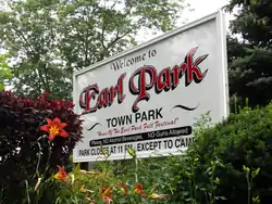 The entrance to the town park