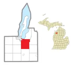 Location within Grand Traverse County