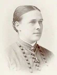 Black and white portrait photograph of Edith Pechey.