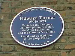 Turner's Blue plaque at his former residence, 8 Philip Walk, Peckham, London SE15