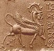 Picture of an Iranian Elamite Gopat on a seal, currently in the National Museum of Iran