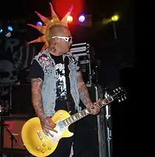 Left Alone vocalist Elvis Cortez with a liberty spike mohawk