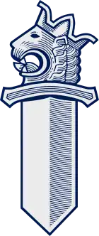 The head of lion from the Finnish coat of arms and the sword emblem is the symbol of the Police of Finland