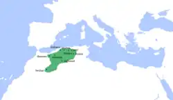 Territories controlled by Emir Abd al-Qadir in 1839