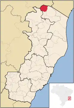 Location in the State of Espírito Santo