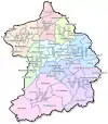 Map of the Districts and Boroughs of Essen