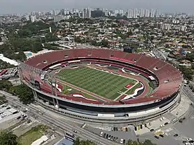 Aerial view of the Morumbi Stadium.