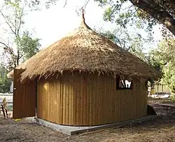 Tukul hut built in Kfar HaNoar HaDati Kfar Hasidim