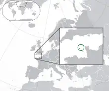 Map showing Guernsey in relation to the United Kingdom