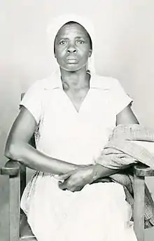 Evangeline Olukhanya Ohana Analo-Oriedo, wife of Esau Khamati Oriedo, 1952 at Nairobi, Kenya Colony. Photograph taken while she was in Nairobi lobbying for her husband, Esau Oriedo, and other anti-colonial activist to be released from detention by the British colonial government.