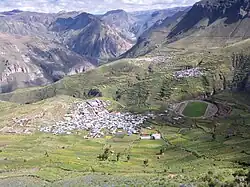 A view of Chojata and the mountains north and north-west of it