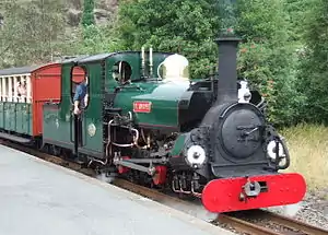 Blanche running on the Ffestiniog Railway as a 2-4-0 with tender