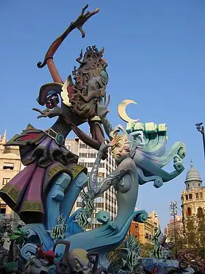 Falla monument for the Falles festival in Valencia, Spain