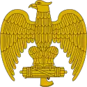 Eagle clutching a fasces, a common symbol of Italian Fascism, regularly used on uniforms and caps