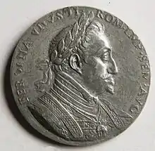 Medallion commemorating the Battle of White Mountain with portrait of Emperor Ferdinand II