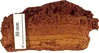 Transformation of ferrihydrite (top) to goethite (bottom)