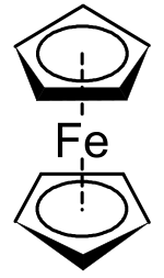 Ferrocene is an archetypal organoiron complex.  It is an air-stable, sublimable compound.