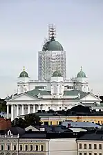 The roof going through renovations in 2009