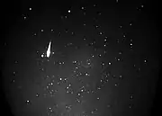 Sky image from Ladd Observatory on January 19, 2012, showing the flash of a bright fireball