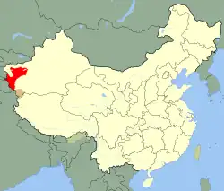 Location of the First East Turkestan Republic in China