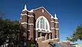 Facade of historic First United Methodist Church of Eastland