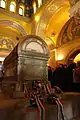 The coffin in the mausoleum