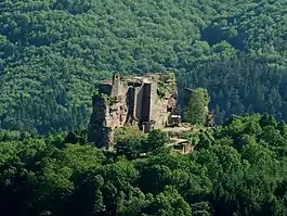 View of the Fleckenstein from the Hohenbourg