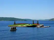 Coeur d'Alene Resort floating green