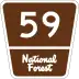 Forest Highway 59 marker