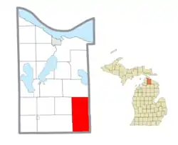 Location within Cheboygan County