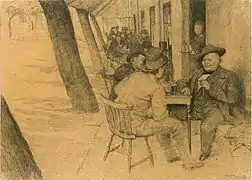 Fortaus-servering på Engebrets Kafé by Christian Krohg ca. 1880