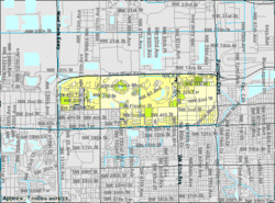 U.S. Census Bureau map showing CDP boundaries