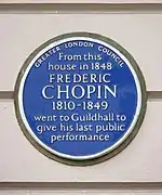 Blue Plaque at 4 St James's Place