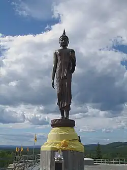 Statue at the buddhist temple construction site in Fredrika