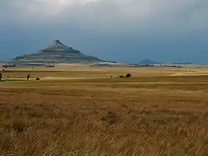 A conical sandstone koppie in the Free State, South Africa