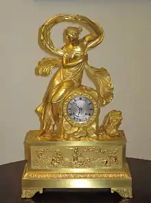 French Empire mantel clock  (1822) depicting the nereid Galatea.