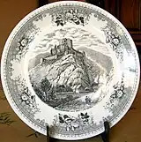 Plate with drawing of Brandenbourg by Fresez