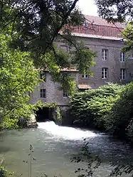 The millrace of the Moulin Blonde at Frévent, south of St. Pol