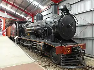 A preserved G class locomotive at the National Railway Museum, Port Adelaide