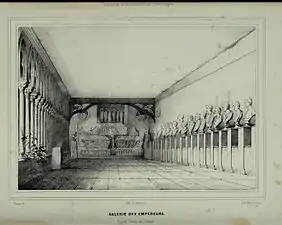 Gallery of the Emperors in the cloister of the Musée des Augustins c. 1842