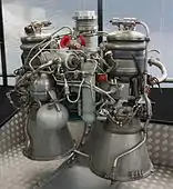 A rocket engine on display